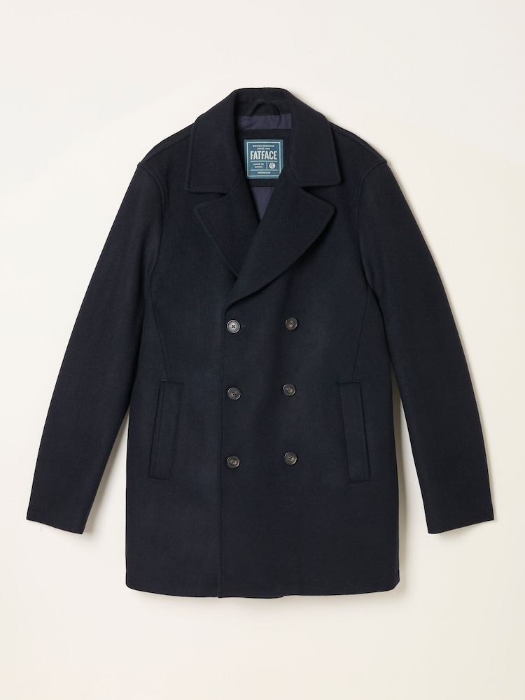 fat face Navy Wool Mix Peacoat
