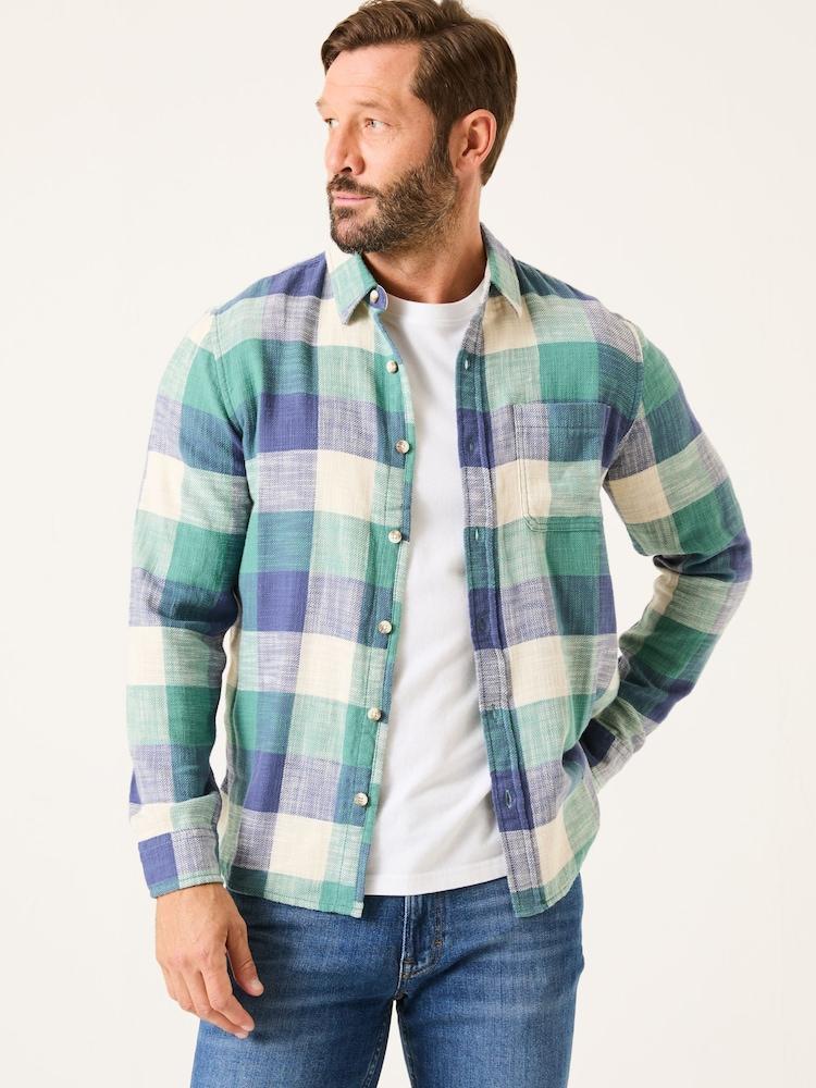 Fat Face Neath Dusky Green Long Sleeve Check Shirt
