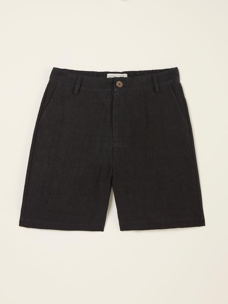 fat face Nell Black Linen Shorts