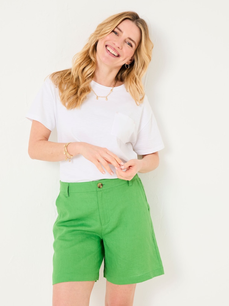 Fat Face Nell Green Linen Shorts