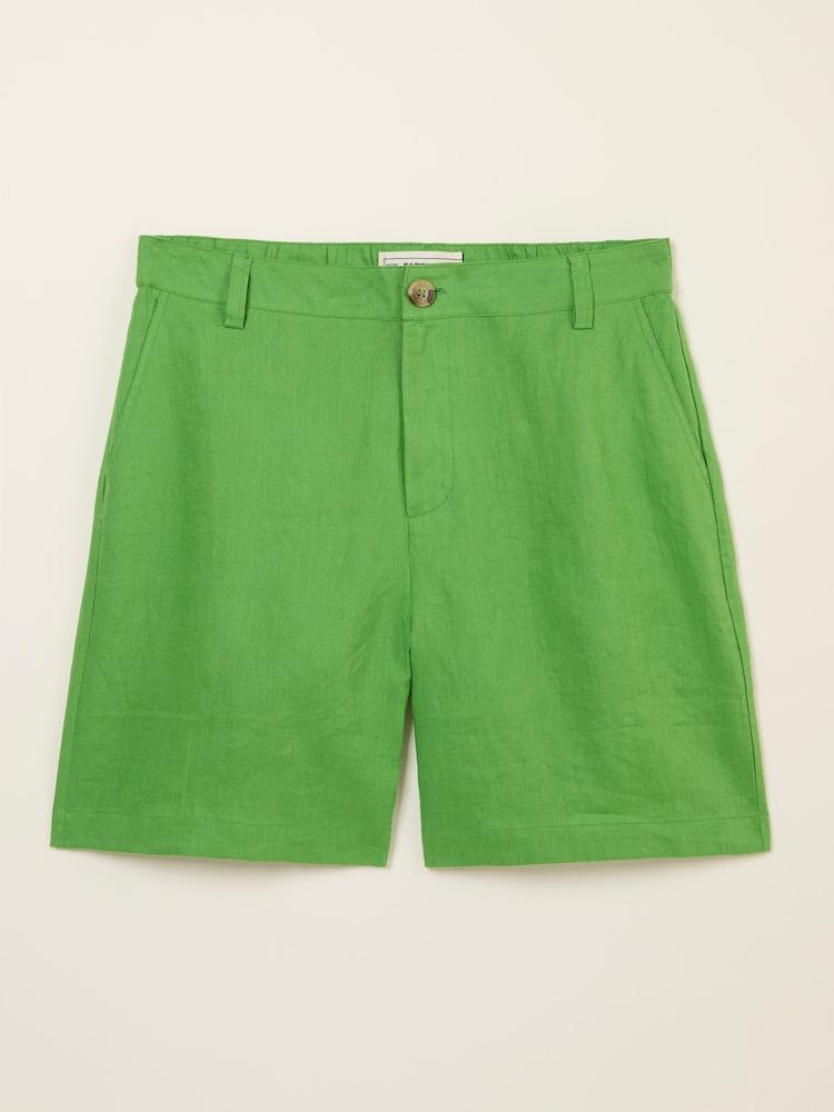 fat face Nell Green Linen Shorts