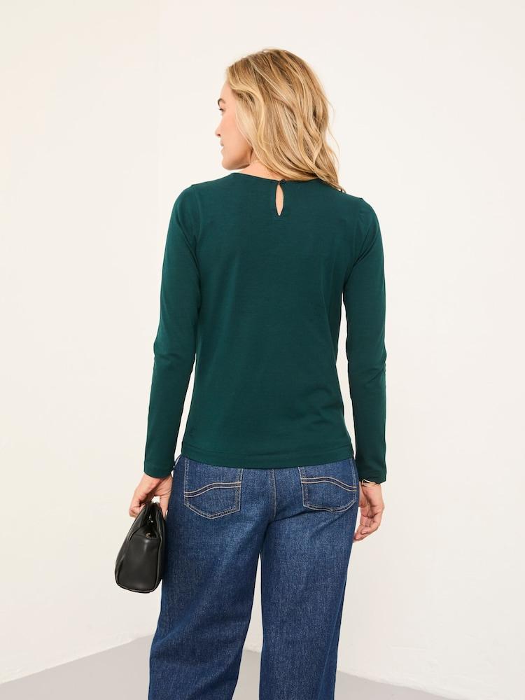 Fat Face Nell Teal Blue Long Sleeve Top