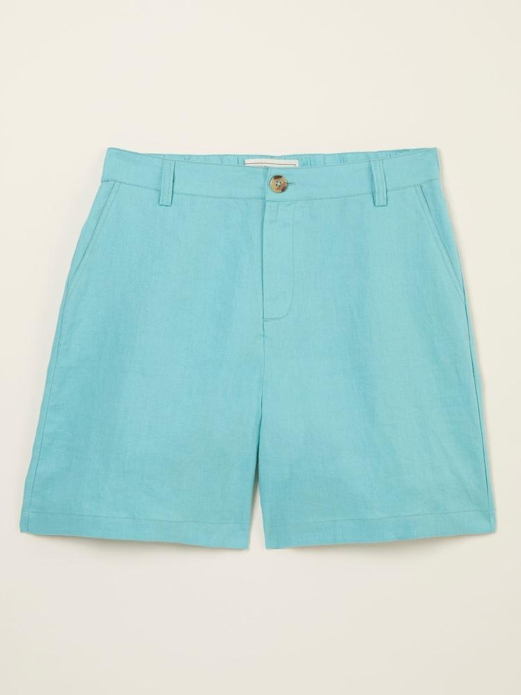 fat face Nell Turquoise Blue Linen Shorts