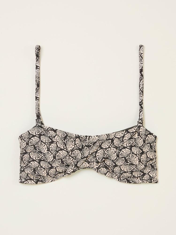 fat face Ness Black Mono Shell Bandeau Bikini Top