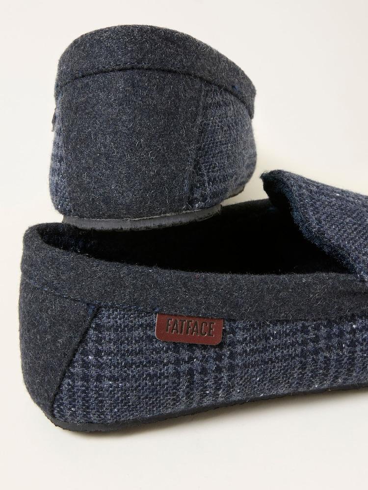 fat face Noah Navy Check Moccasin