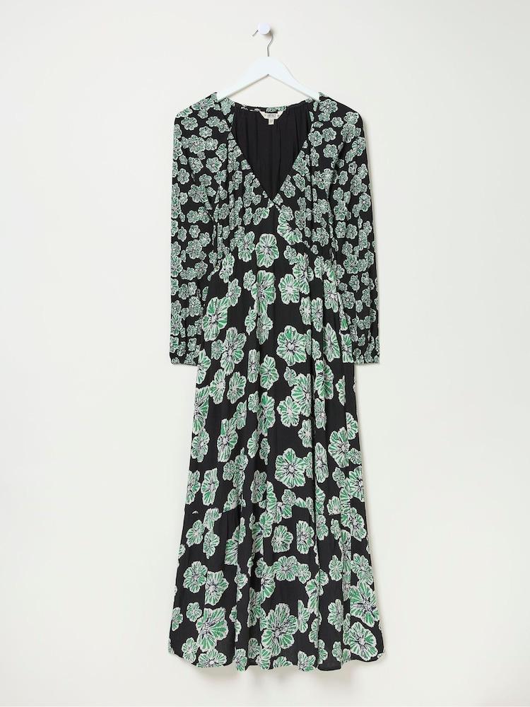 fat face Noelle Black Spaced Floral Midi Dress
