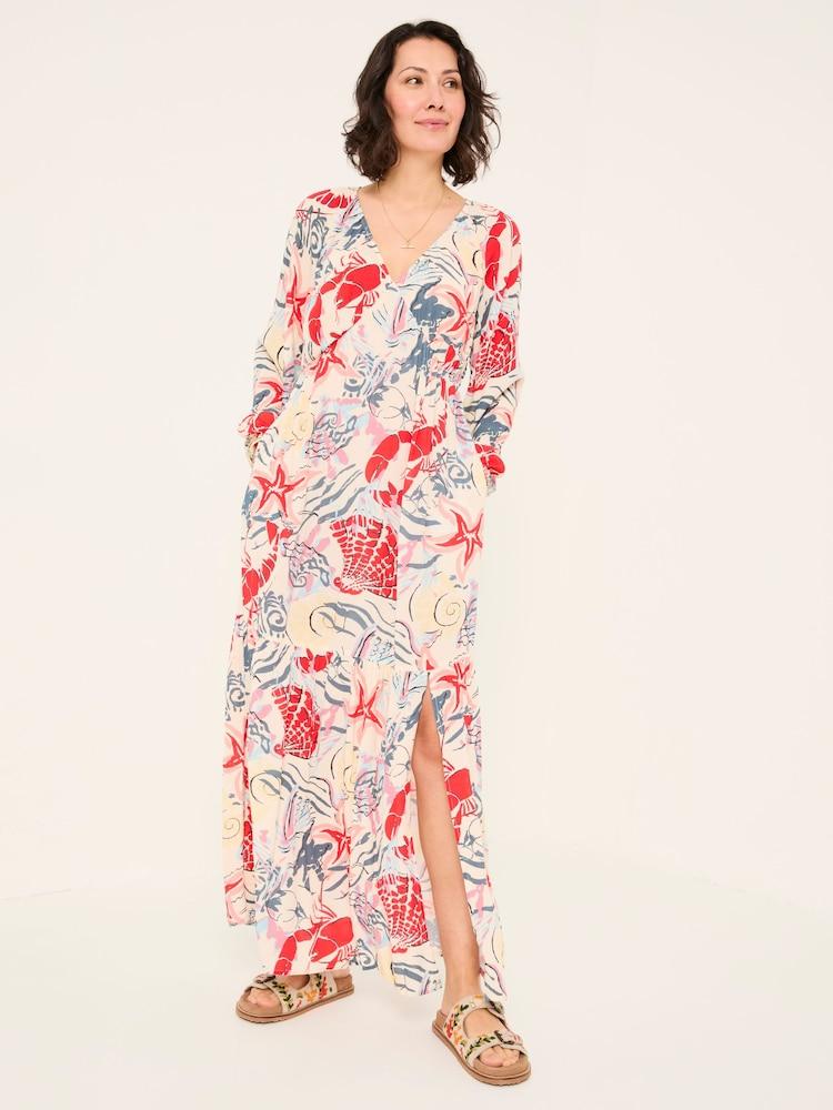 Fat Face Noelle Ivory Sea Scene Maxi Dress