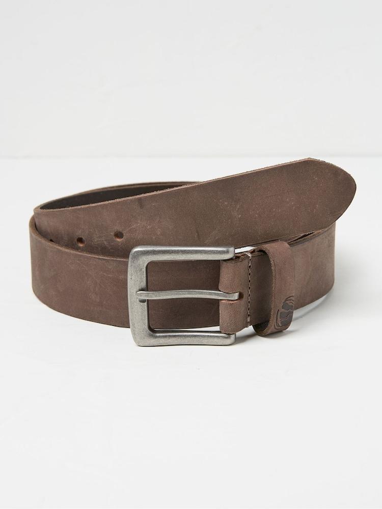 Fat Face Nubuck Brown Leather Belt