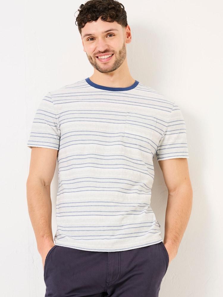 Fat Face Oakdale White Striped T-shirt