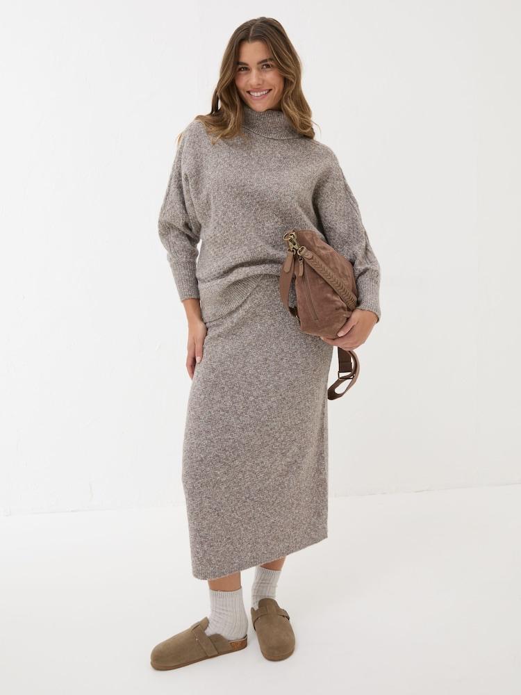 Fat Face Oatmeal Knitted Skirt