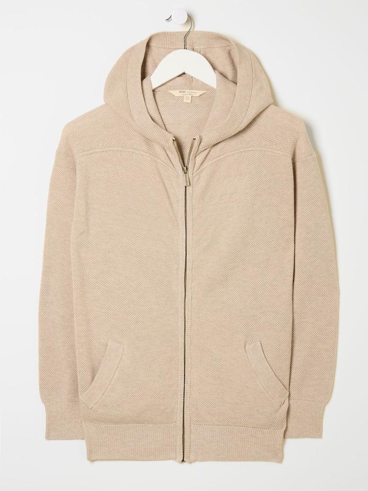 fat face Oatmeal Lounge Zip Up Hoodie
