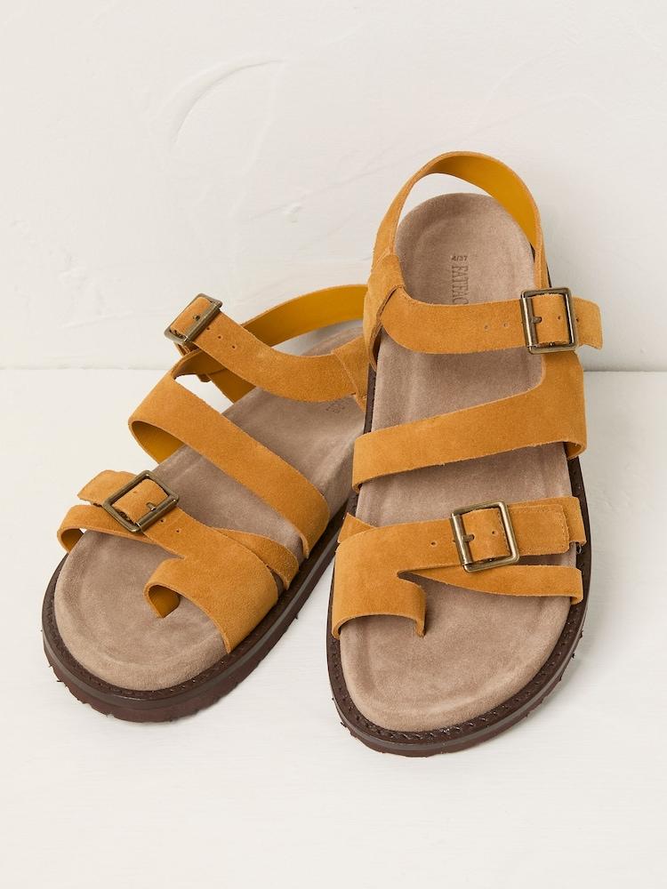 fat face Ochre Yellow Toe Post Sandal