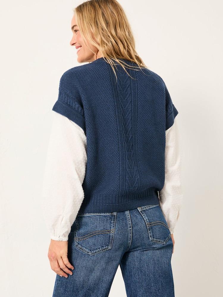 Fat Face Odette Navy Button Front 2 In 1