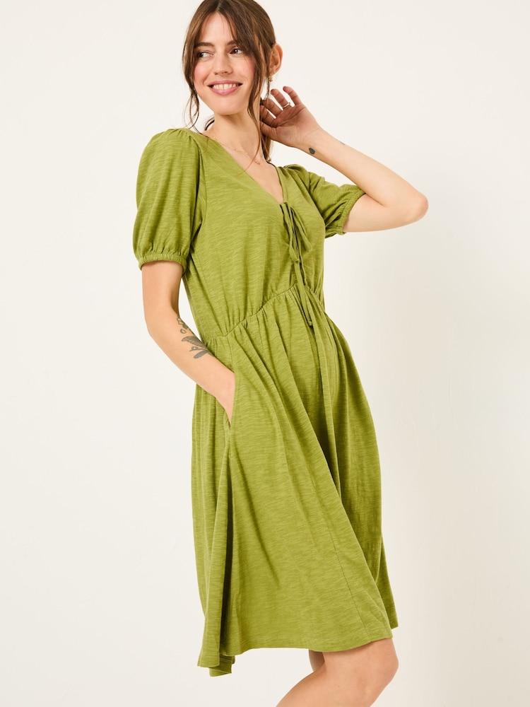 Fat Face Olive Green Nell Jersey Dress