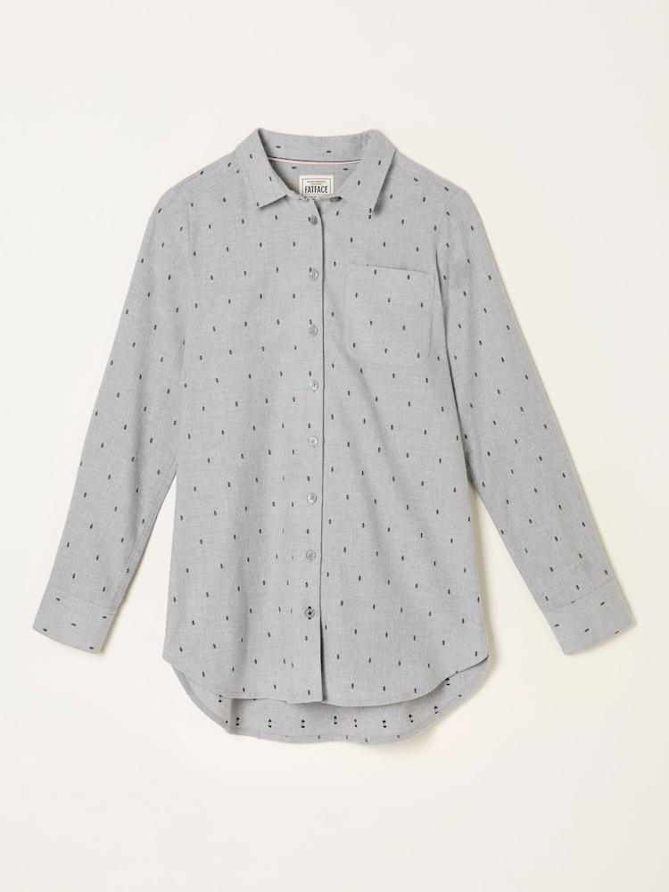 fat face Olivia Mid Grey Dobby Shirt