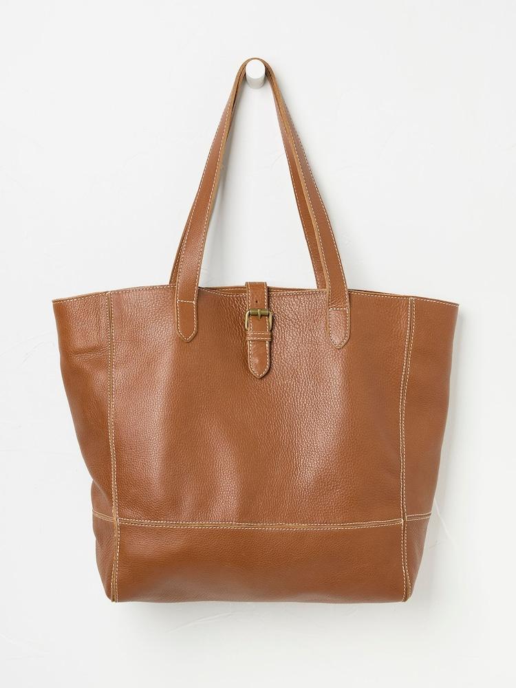 Fat Face Olivia Tan Brown Leather Tote Bag