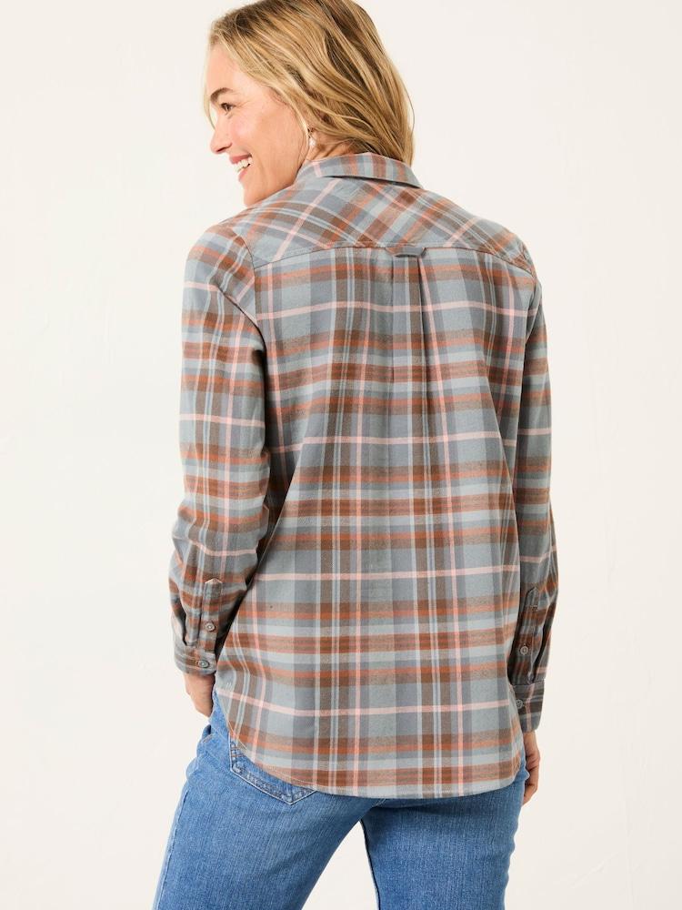 Fat Face Olivia Teal Blue Check Shirt