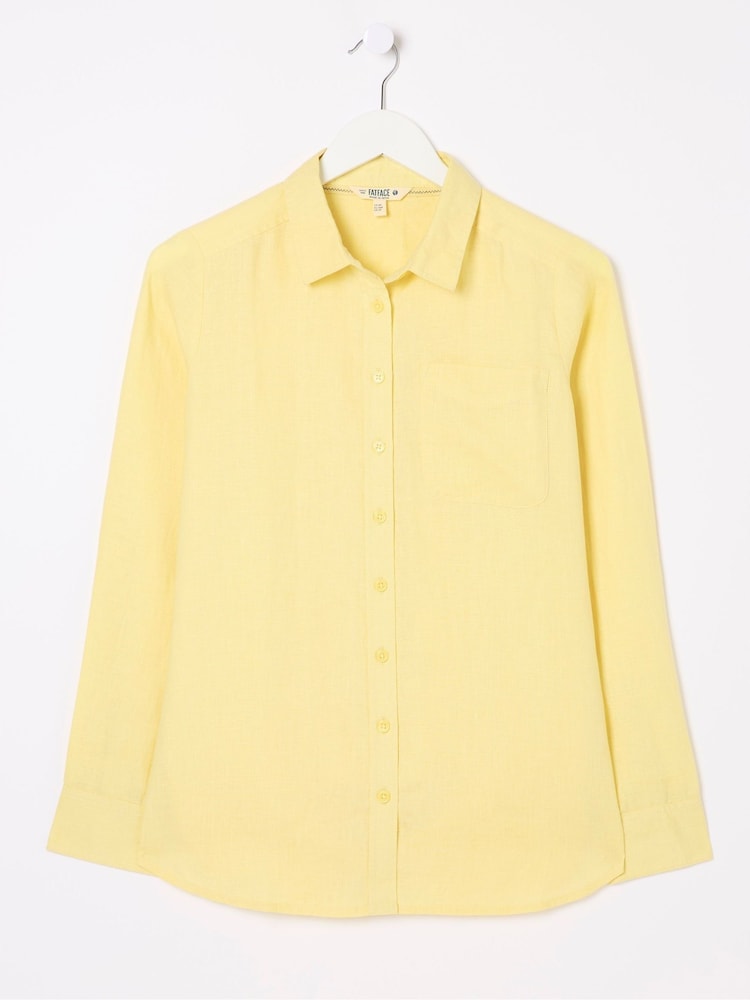 fat face Olivia Yellow Linen Shirt