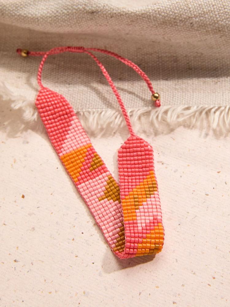 Fat Face Orange Adjustable Woven Bracelet