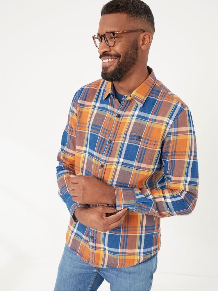 Fat Face Orange Botany Check Shirt