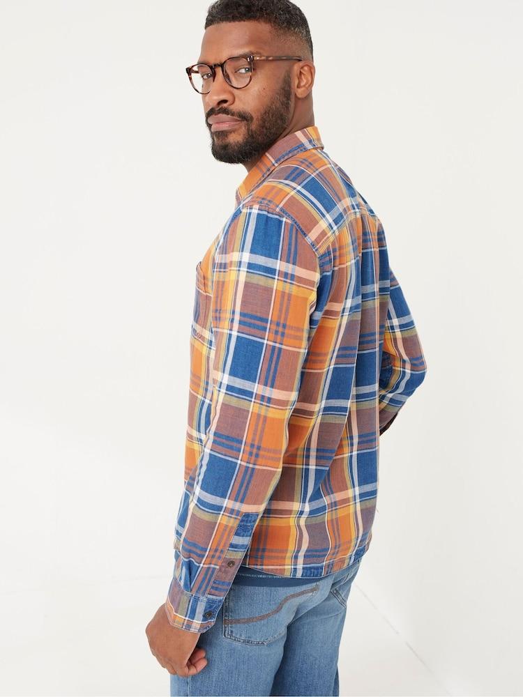 Fat Face Orange Botany Check Shirt