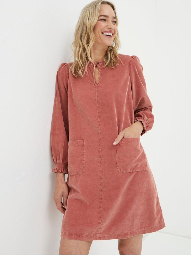 Fat Face Orange Cord Tunic Dress