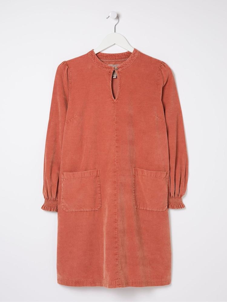 Fat Face Orange Cord Tunic Dress
