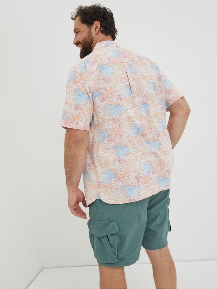 Fat Face Orange Fently Palm Print Shirt