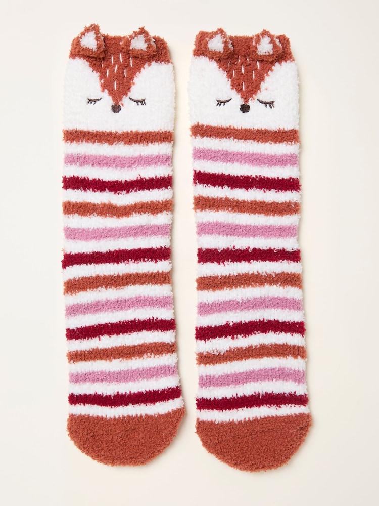 Fat Face Orange Fluffy Fox Socks
