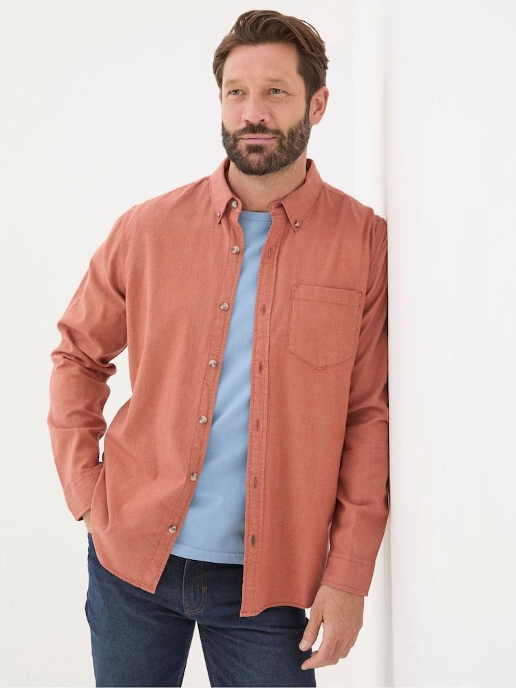 fat face Orange Long Sleeve Tadlow Shirt