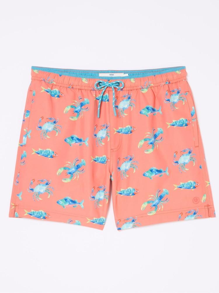 fat face Orange Mcs Trevose Fish Swim Shorts