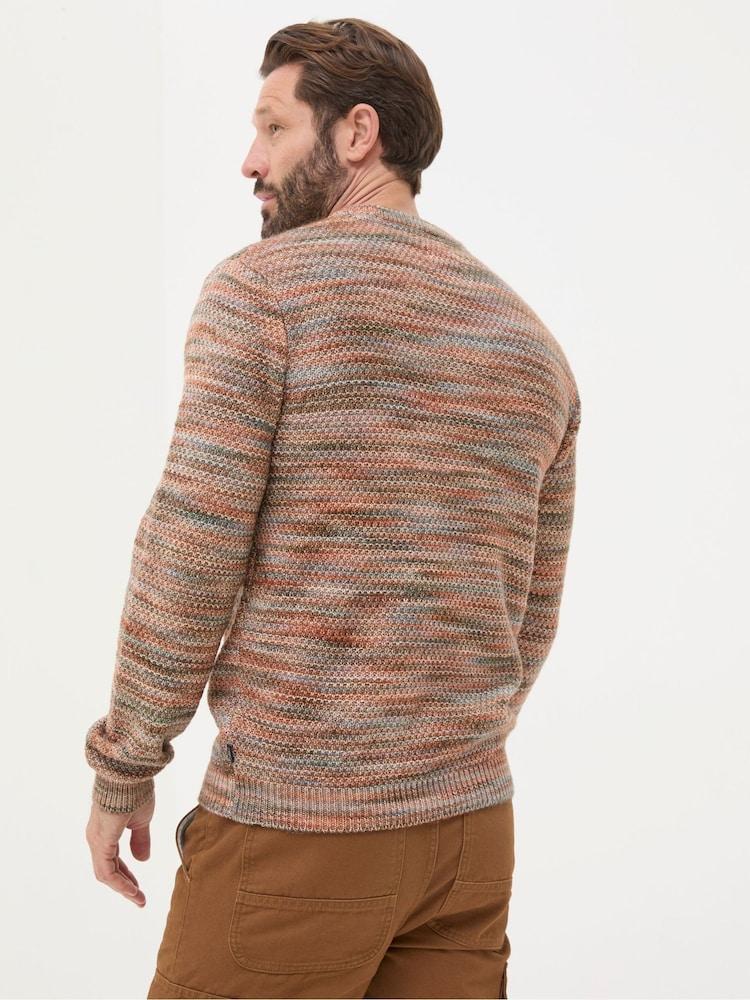 Fat Face Orange Ombre Crew Neck Jumper