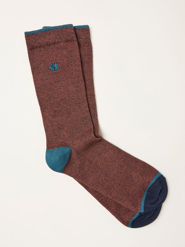 Fat Face Orange Plain Socks