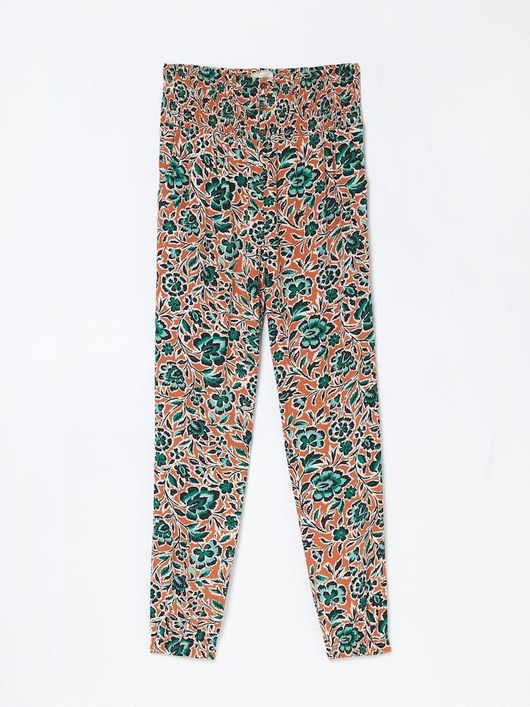 fat face Orange Shirred Cuffed Sketched Trousers