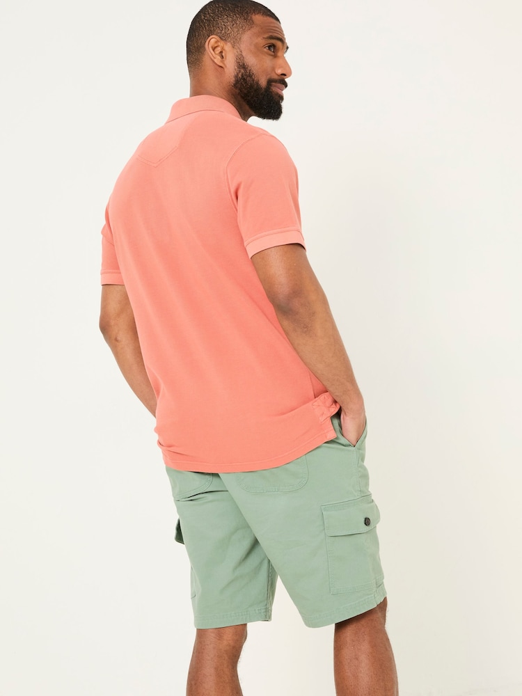 Fat Face Orange Short Sleeve Pique Polo