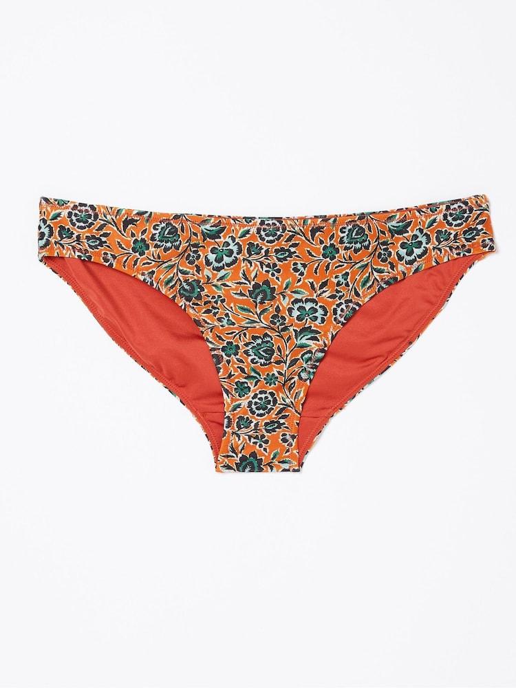 fat face Orange Sketched Floral Bikini Bottoms