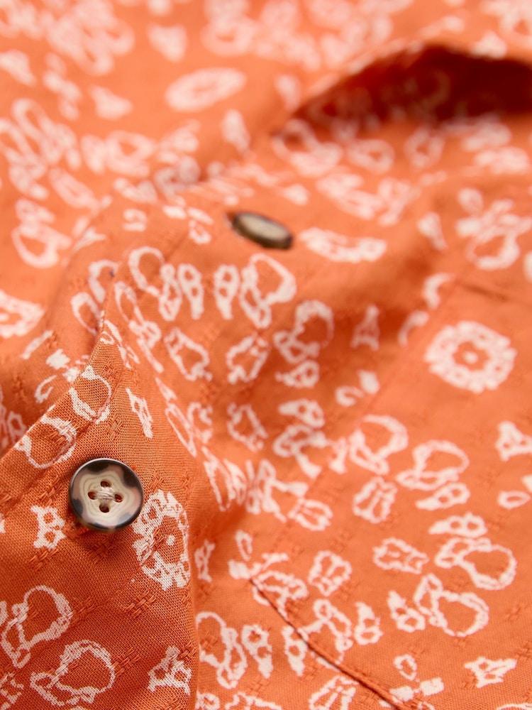 fat face Orange Tile Short Sleeve Shirt