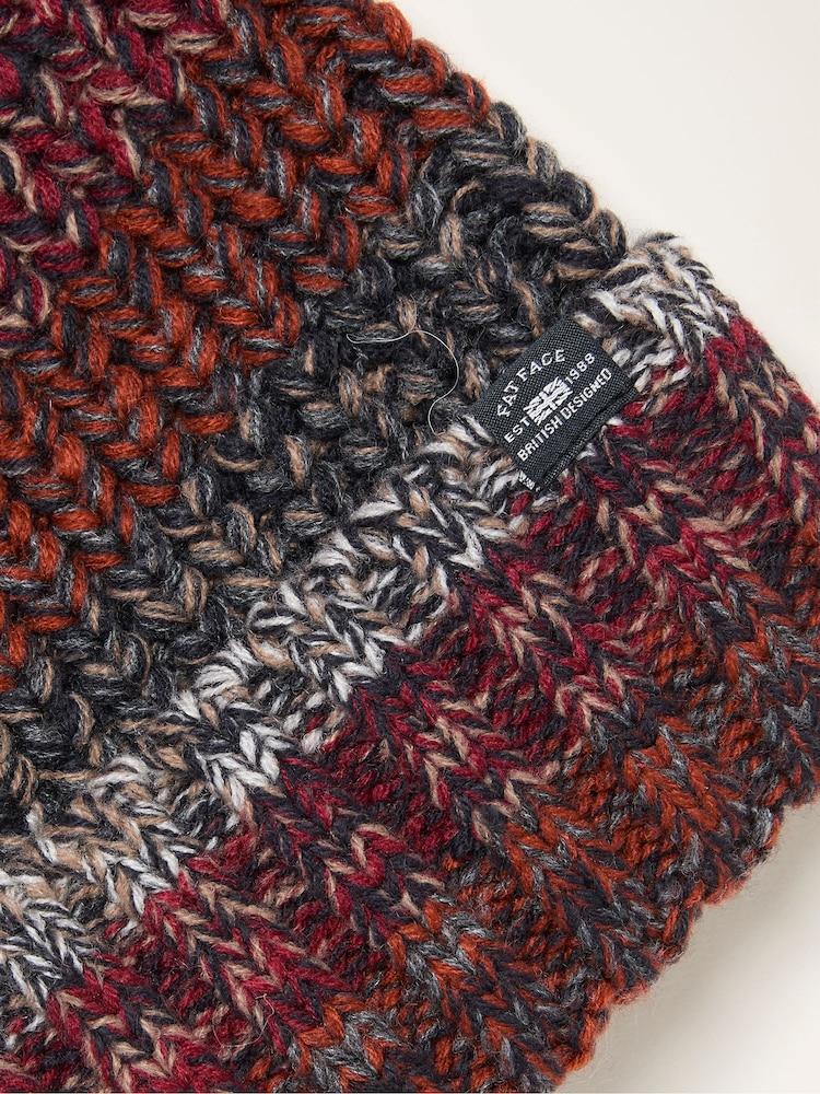 Fat Face Orange Twist Colourblock Beanie