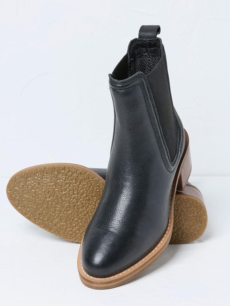 Fat Face Orla Black Chelsea Boots