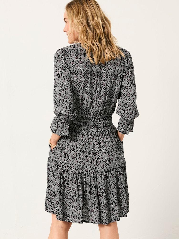 Fat Face Orla Black Tapestry Floral Regular Dress