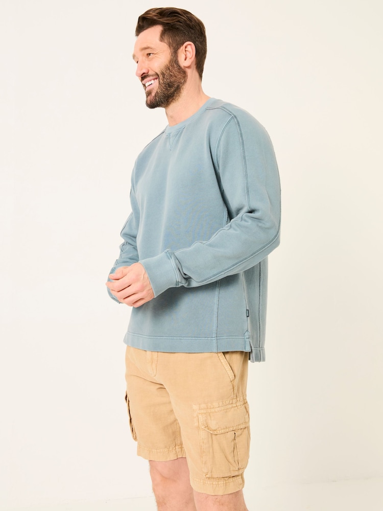 Fat Face Otterton Blue Crew Neck Sweatshirt
