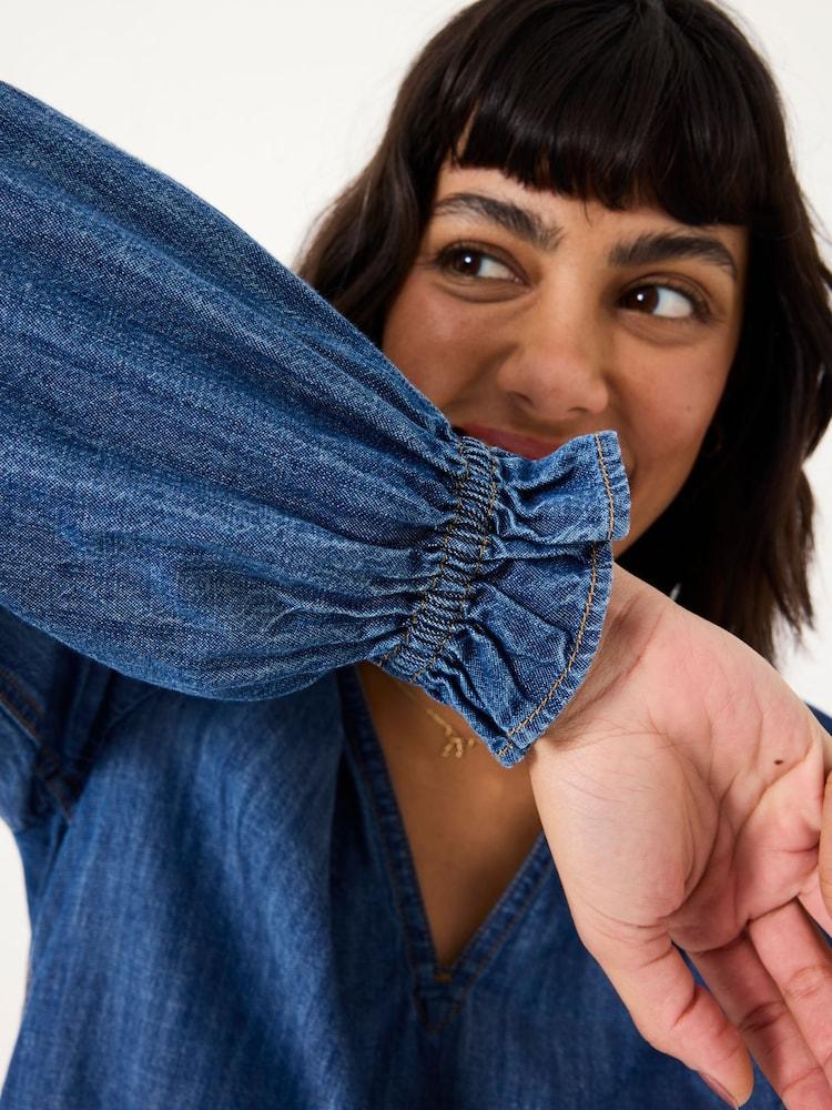 fat face Pacey Blue Denim Blouse