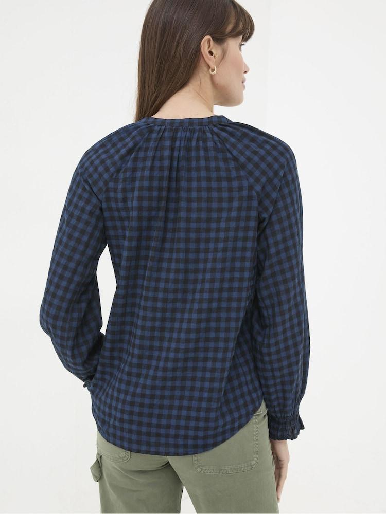Fat Face Pacey Blue Pacey Gingham Blouse