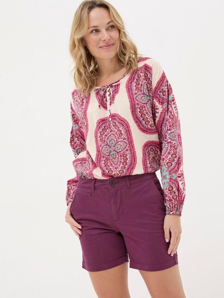 Fat Face Padstow Purple Chino Shorts
