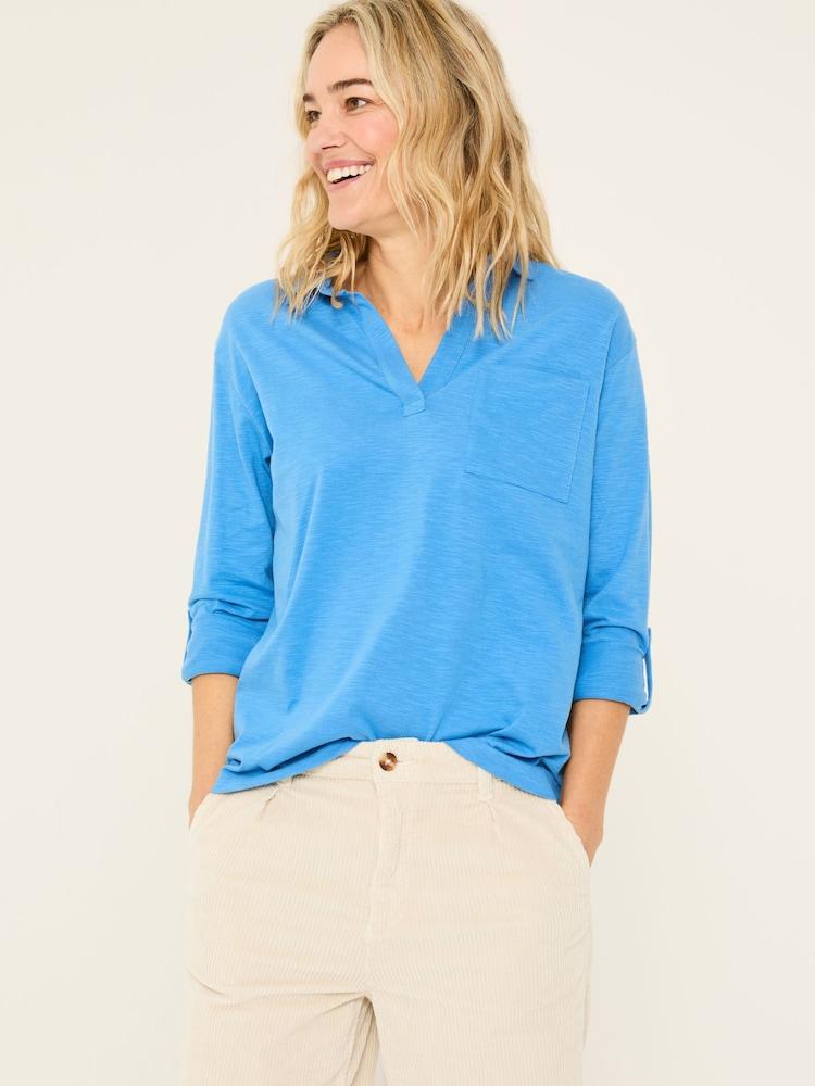Fat Face Paige Bright Blue 100% Cotton Jersey Shirt