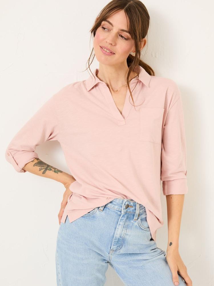 Fat Face Paige Rose Pink Jersey Shirt