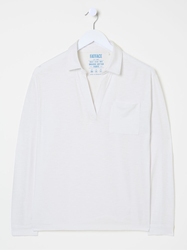 fat face Paige White 100% Cotton Jersey Shirt