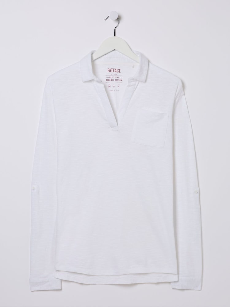 fat face Paige White Jersey Shirt
