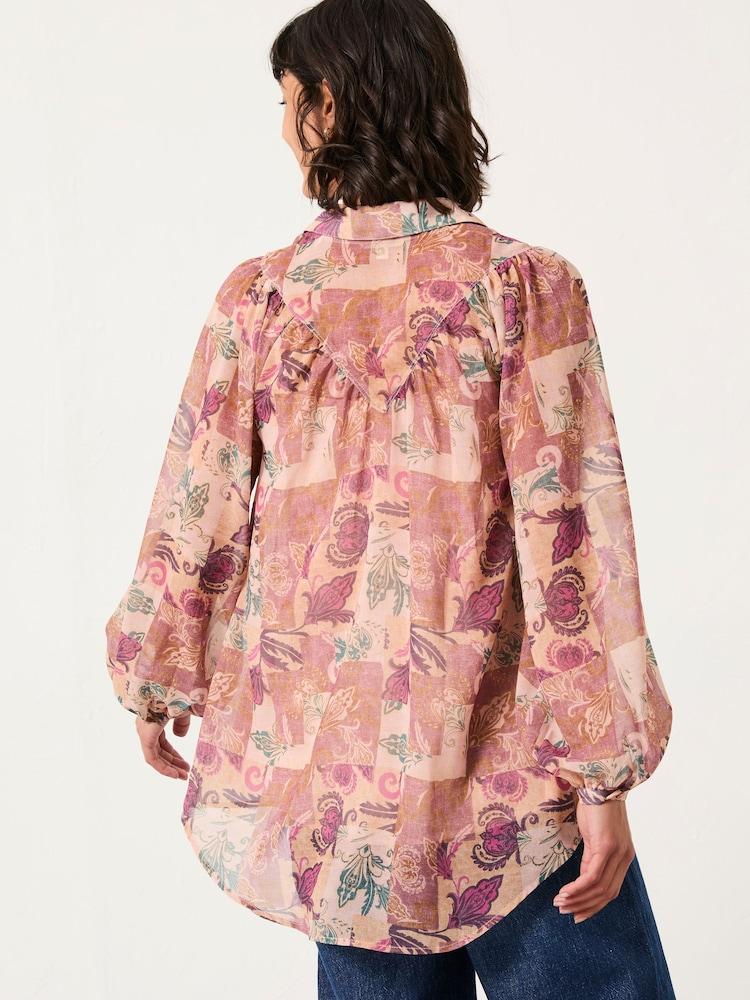 Fat Face Pamala Rose Pink Patched Chintz Blouse