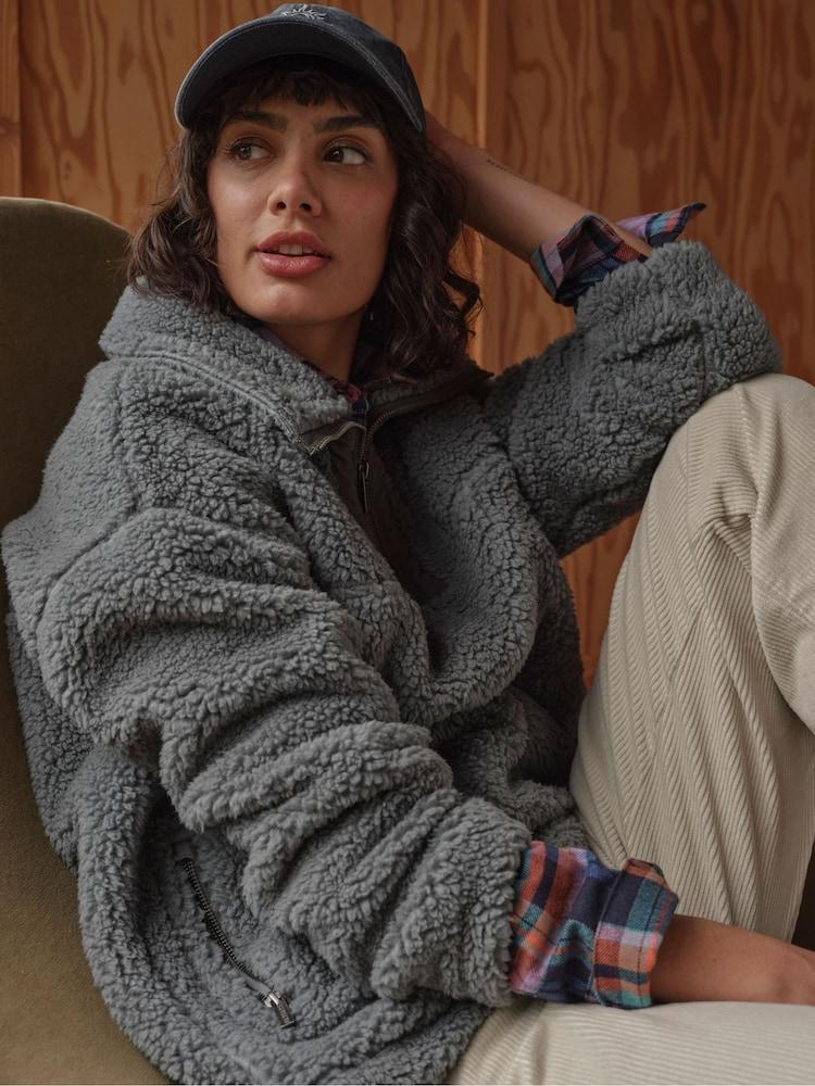 Fat Face Parker Duck Egg Blue Half Neck Fleece